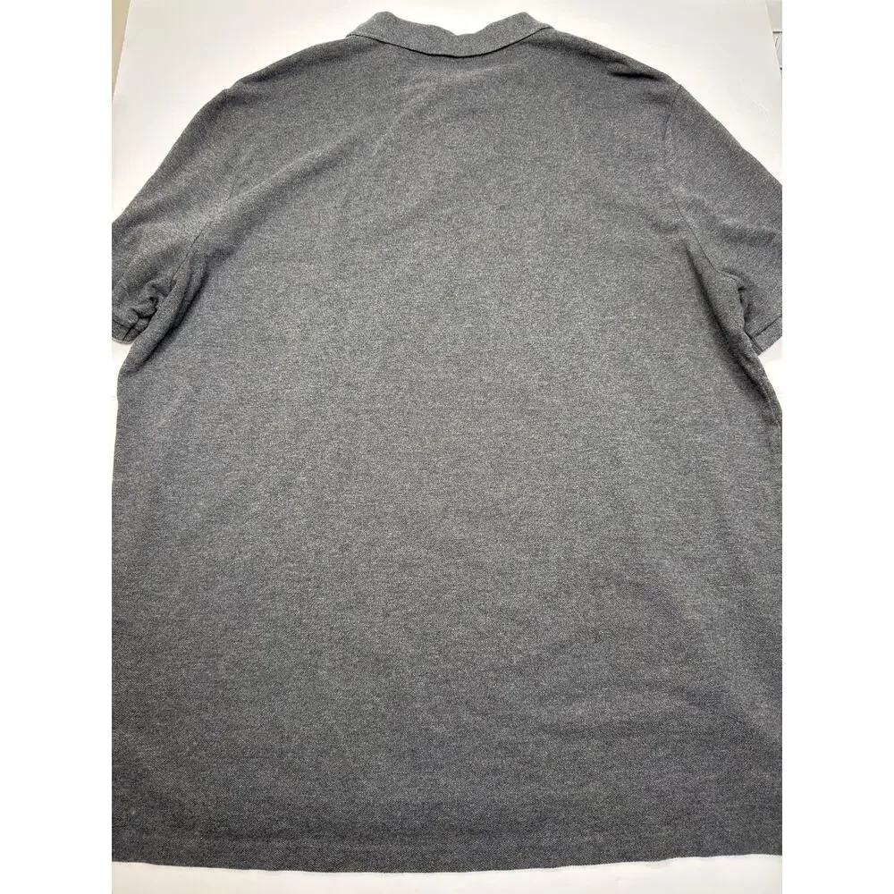 Polo Ralph Lauren Mens Charcoal Gray Cotton Mesh Polo Green Pony Short Sleeve